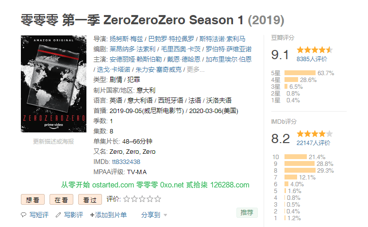 零零零 第一季 1080p 全8集 BT下载 ZeroZeroZero S01 (2019) 4K 2160p 英语中字 - 第2张图片