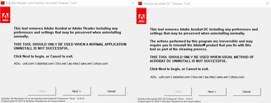 AcroCleaner(AdbeArCleaner)强制彻底卸载 Adobe Reader 和 Acrobat - 第2张图片