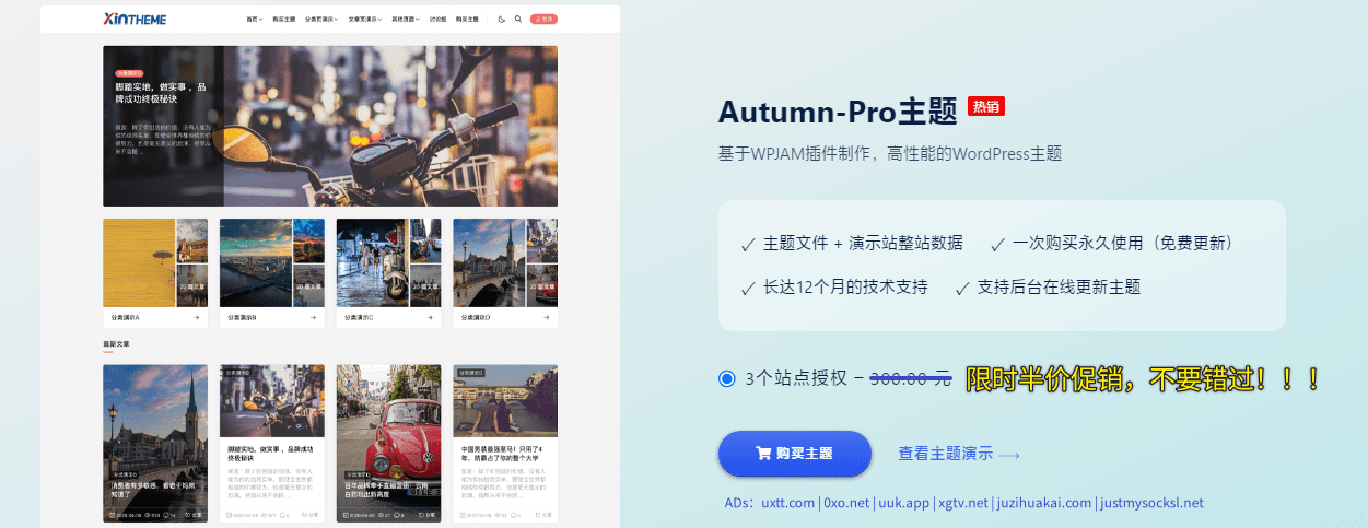 Autumn Pro 主题四年6.18半价大促销 - 第1张图片