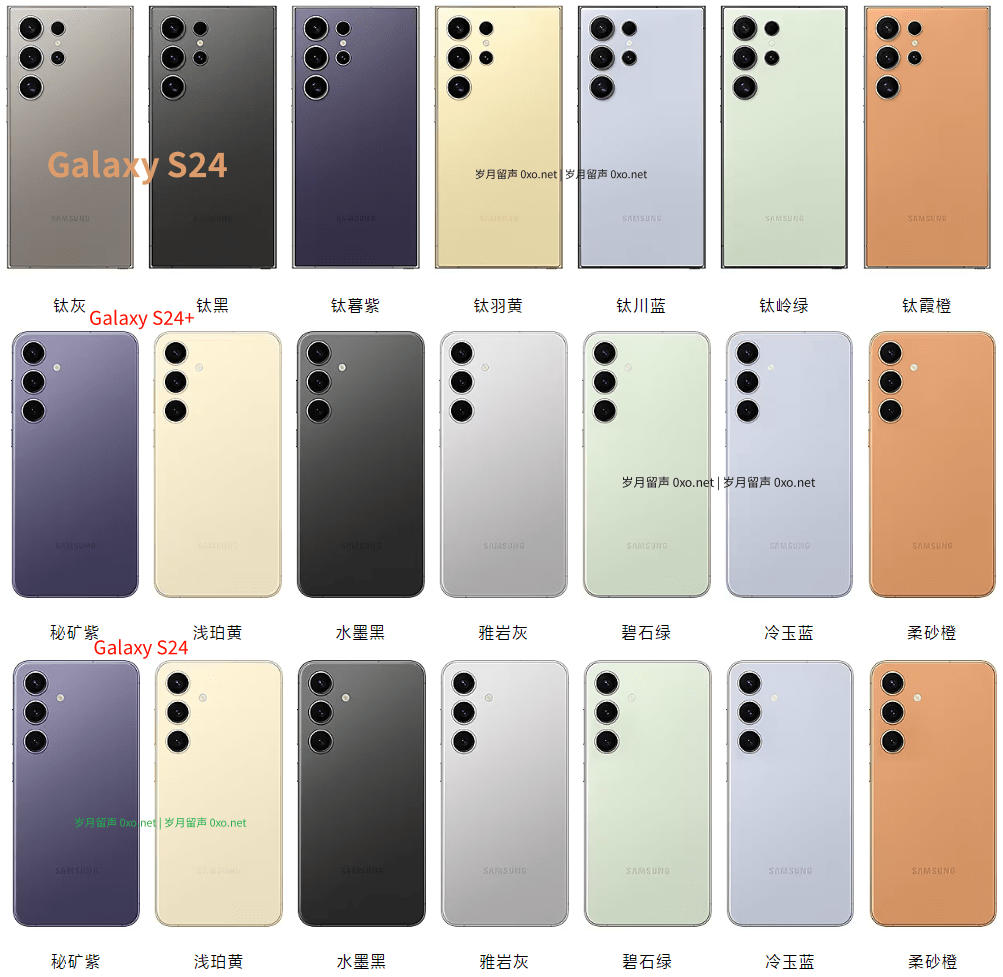 Samsung Galaxy S24 vs. S24 Plus vs. S24 Ultra vs. S23 Ultra 详细参数一图对比 - 第2张图片
